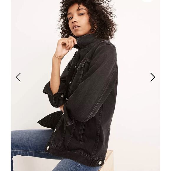NWOT Madewell Oversized Trucker Jean Jacket in Lunar Wash - Picture 3 of 11